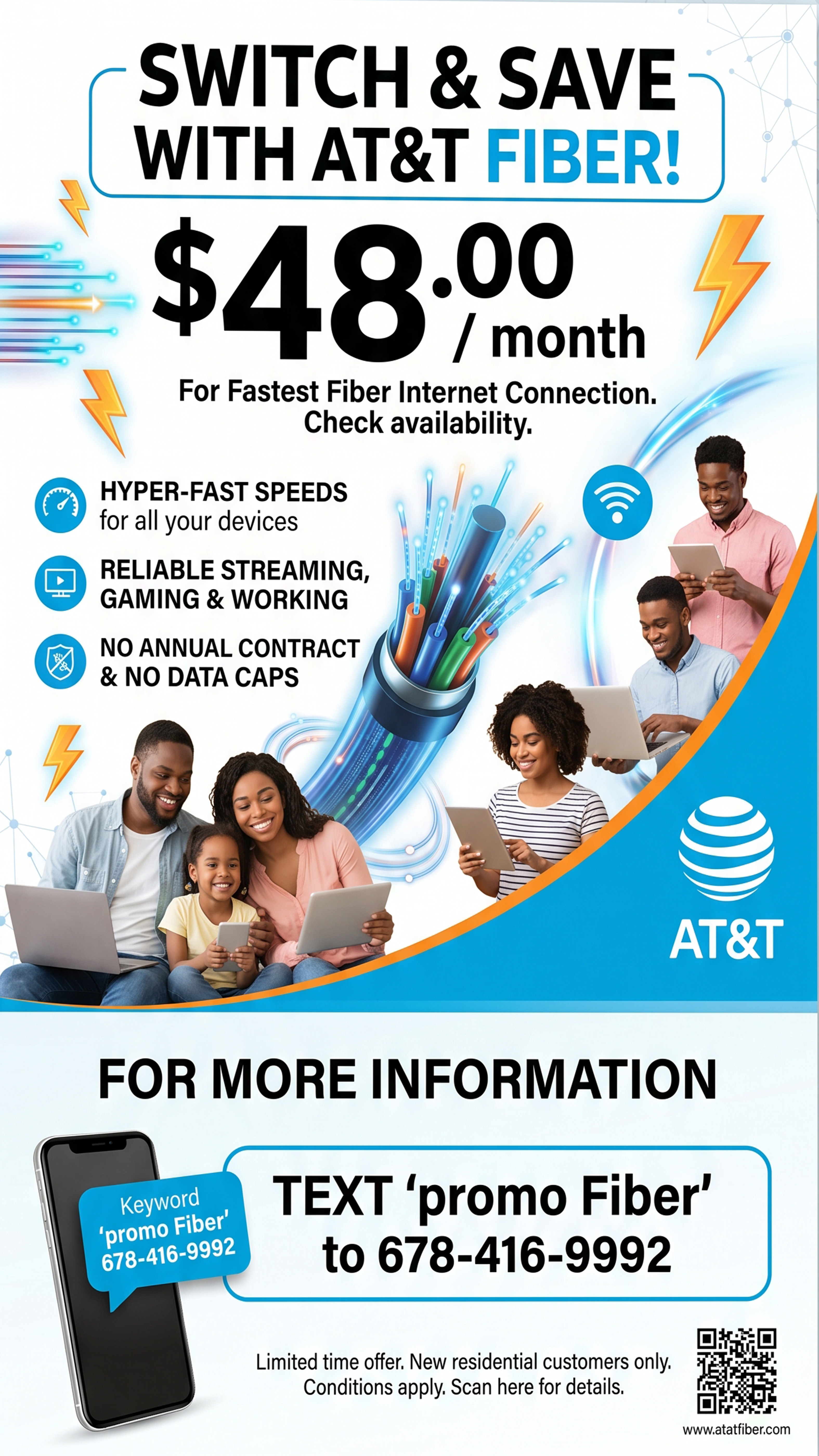 AT&T Fiber Internet — $48/month